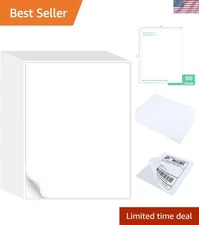 500 Sheets of Versatile White Sticker Paper - Ideal for Laser & Inkjet Printing