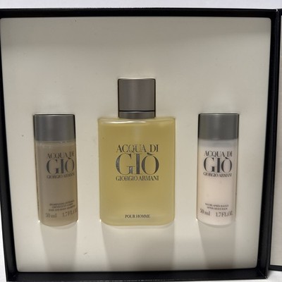 NEW Giorgio Armani Acqua Di Gio Eau De Toilette 3 Piece Gift Set For Men
