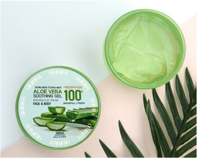 LALAFOLIE 100% Aloe Vera Soothing Gel 300ml   Korean Skincare   Face & Body