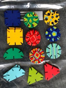 Constructive Playthings Multi-Notched Wooden Builders Set - 24 piece, pre owned