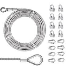 5/16 Stainless Steel Cable, 100Ft Wire Rope, Aircraft Cable with 7x19 Strands