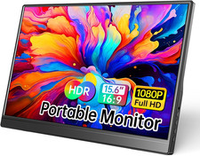Portable Monitor 15.6 Inch 1080P USB-C HDMI Ultra-Slim Travel Monitor with Kicks