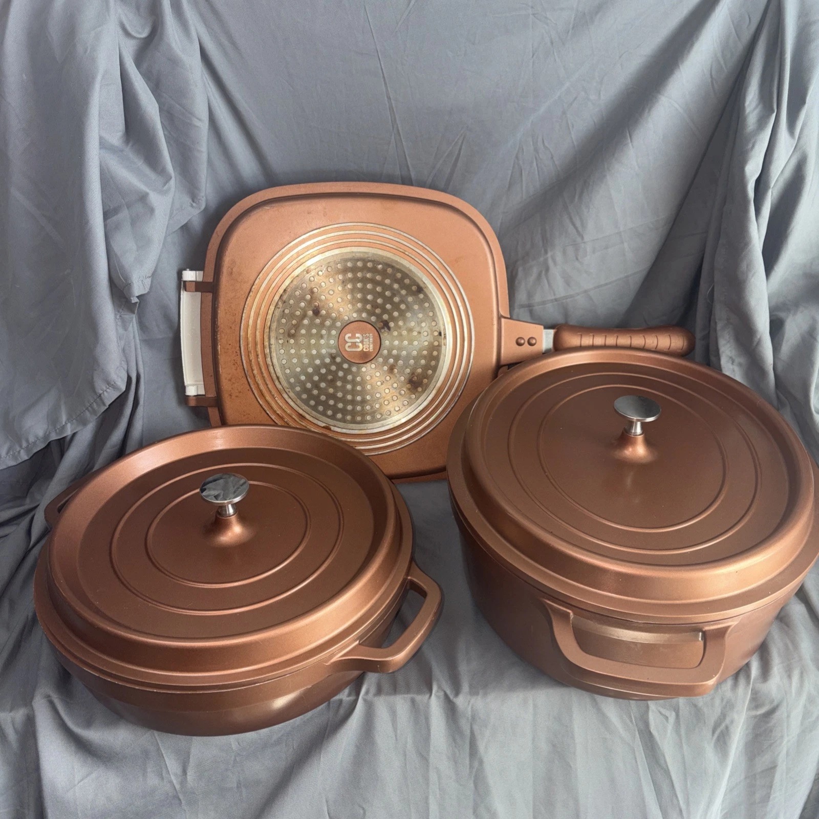 Cc Cooks Companion Flip Pan Round And Oval Dutch Oven Copper Enamel