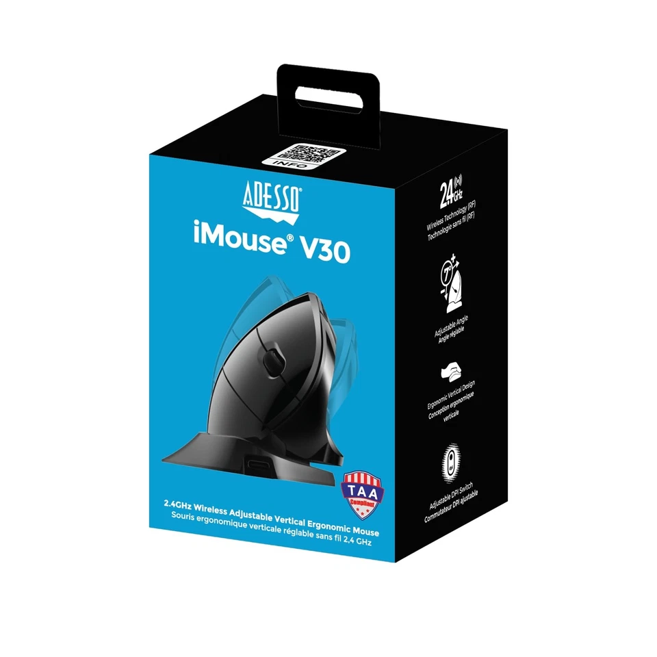 iMouse V3 Adjustable Vertical Ergonomic Wired USB Mouse, TAA Compliant IMOUSEV3 - Image 3 of 4
