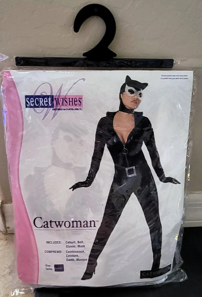 Catwoman Sexy Womens Halloween Costume by Secret Wishes Batman Size L NIP - Image 2 of 4