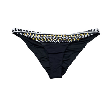 Agua Bendita Nuba V.B. Bikini Swim Bottom Black Studded Tribal Low Rise Large