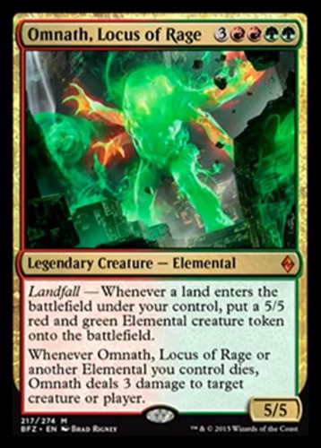 Battle for Zendikar Omnath, Locus of Rage - Foil x1 Moderate Play, English Magic