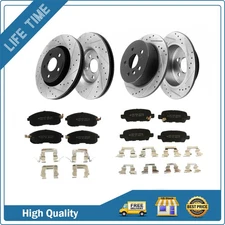 Front Rear Drilled Brake Rotors Ceramic Brakes Pads for 2007-2013 Nissan Altima 