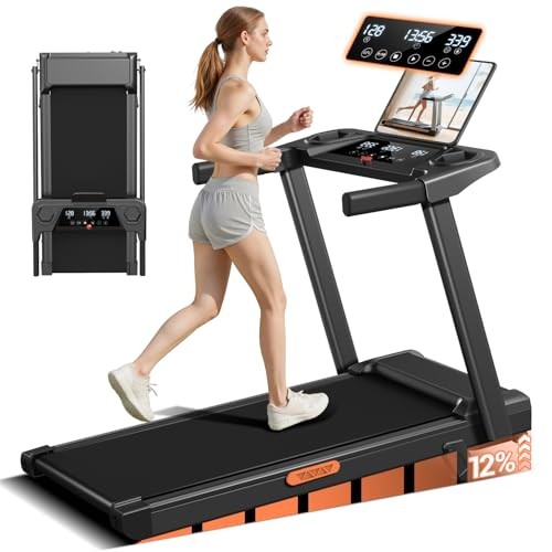 LONTEK 12% 3-in-1 Portable Treadmills, 300 lbs, 3.0HP Quiet 
