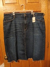 a.n.a. Midi Dark Denim Skirt NWT 20W High-rise Pockets
