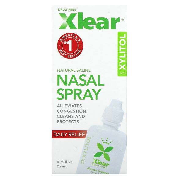 Xlear, Natural Saline Nasal Spray, 0.75 fl oz (22 ml) Xylitol UK, Free P&P