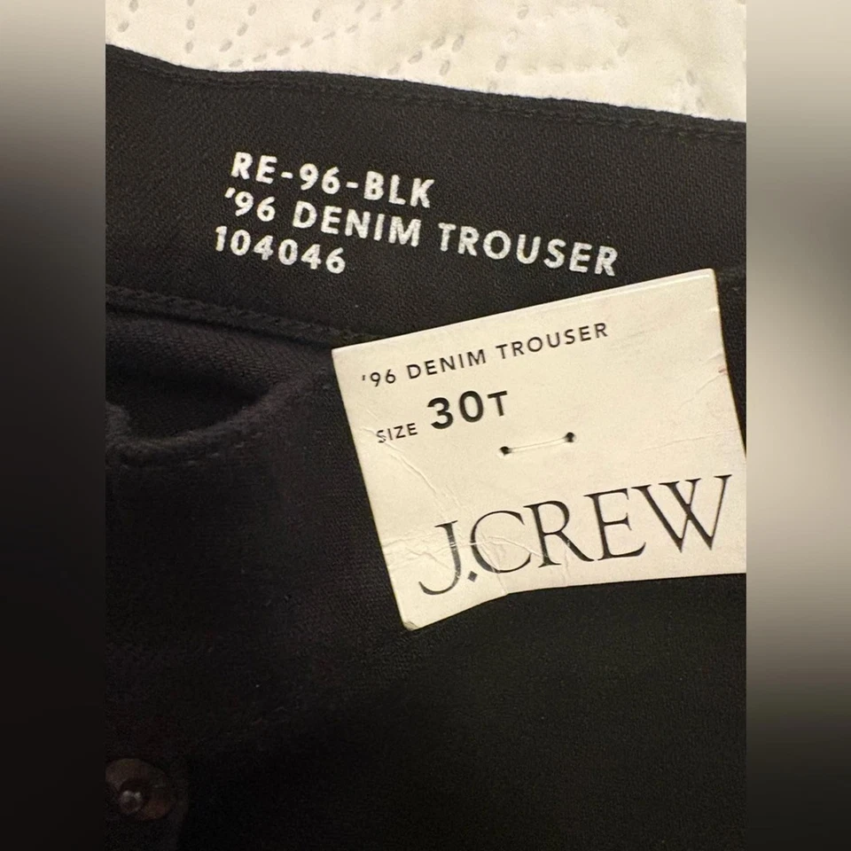 NWT J.Crew 1996 High-Rise Wide-Leg Black Denim Trouser Jeans – Size 30 Tall - Image 4 of 4
