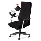 H.VERSAILTEX Velvet Home Office Chair Covers Stretchable Chair, Black 