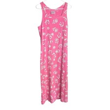 Fresh Produce Midi Maxi Dress Womens L Pink Floral Sleeveless Square Neck Slit