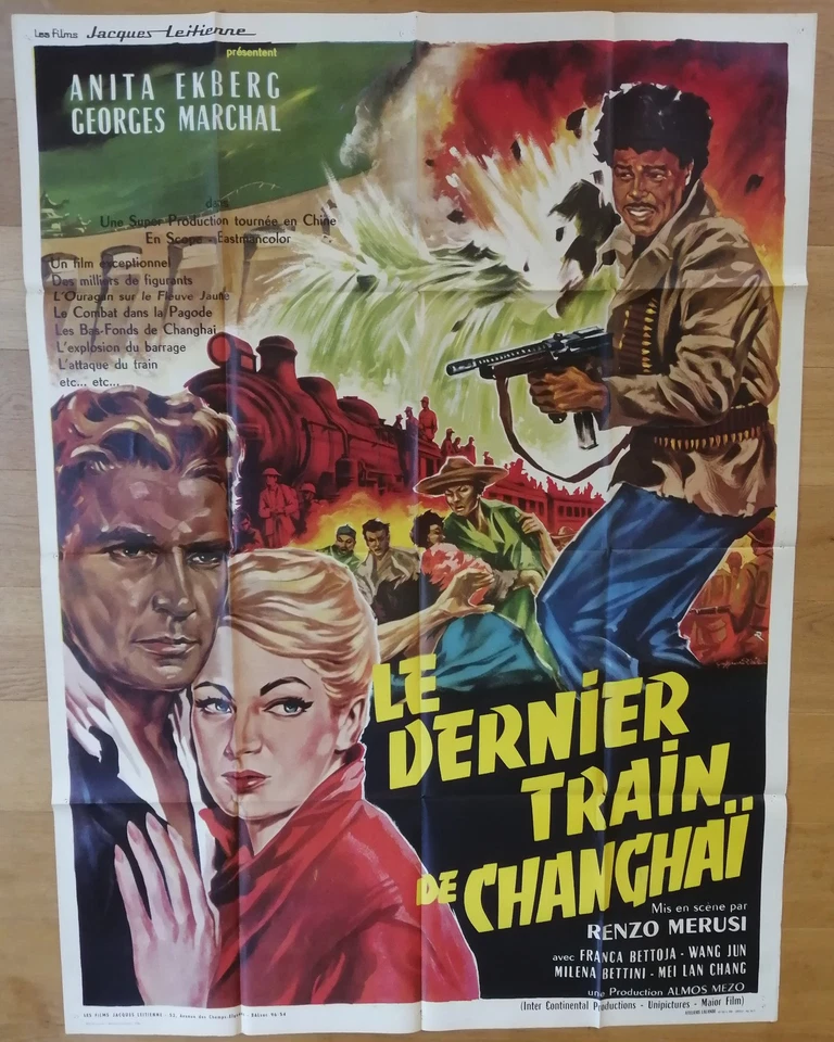 DERNIER TRAIN DE CHANGHAI anita ekberg affiche cinema originale 160x120 cm - Photo 1/1