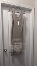 Bagatelle Sleeveless Sweater Dress Beige White  NWT Large