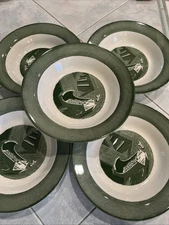 Colonial Homestead by Royal Green Bowls USA Cradle/Doll 5 Bowls Vintage