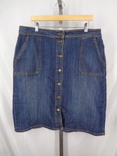 Liz Claiborne Button Denim Jean Skirt Size 14