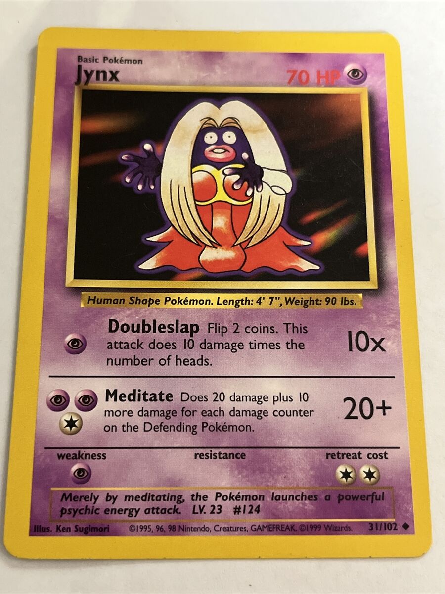 1995, 96, 98 Pokemon Card ** Jynx ** - Base Set 31/102 1995, 96, 98 Pokemon Card ** Jynx ** - Base Set 31/102
