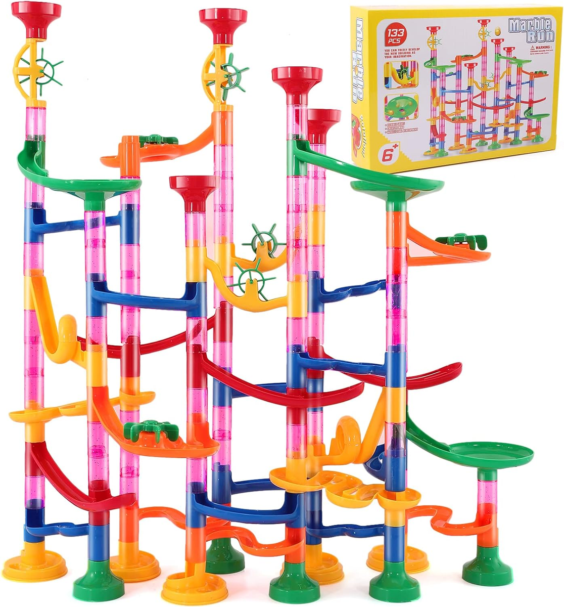 Balance Bike Marble Run 152Pcs Marble Maze Game Building Toy For