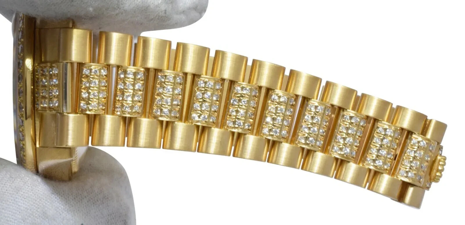 Rolex Datejust President 18k YG Pave Diamond & Ruby Dial Lady 31mm Watch 68278 image 7