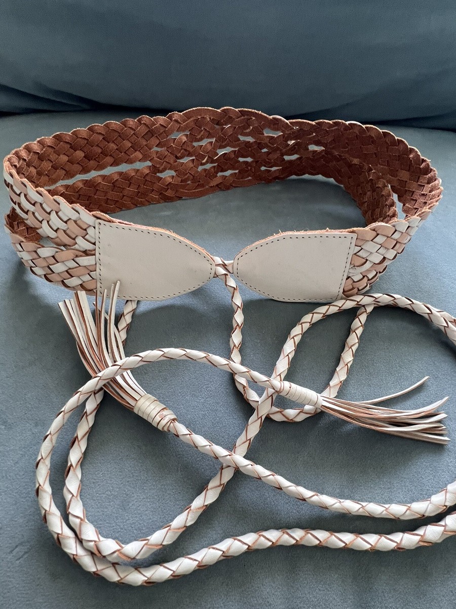 Linea Pelle Leather Belt Tassel Trim Ties Sz XS Linea Pelle Brown Belt with Fringe Xs 25-29 | eBay main image 3