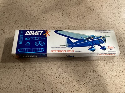VINTAGE Comet Stinson SR-7 Balsa Wood Airplane 25  Wingspan #3209