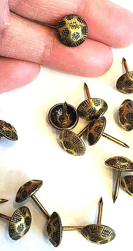 Thumb Tack Nickel / Brass Color 7/16" Dia x1/2"Decorative Tack Push Pin U Pick - Picture 8 of 8