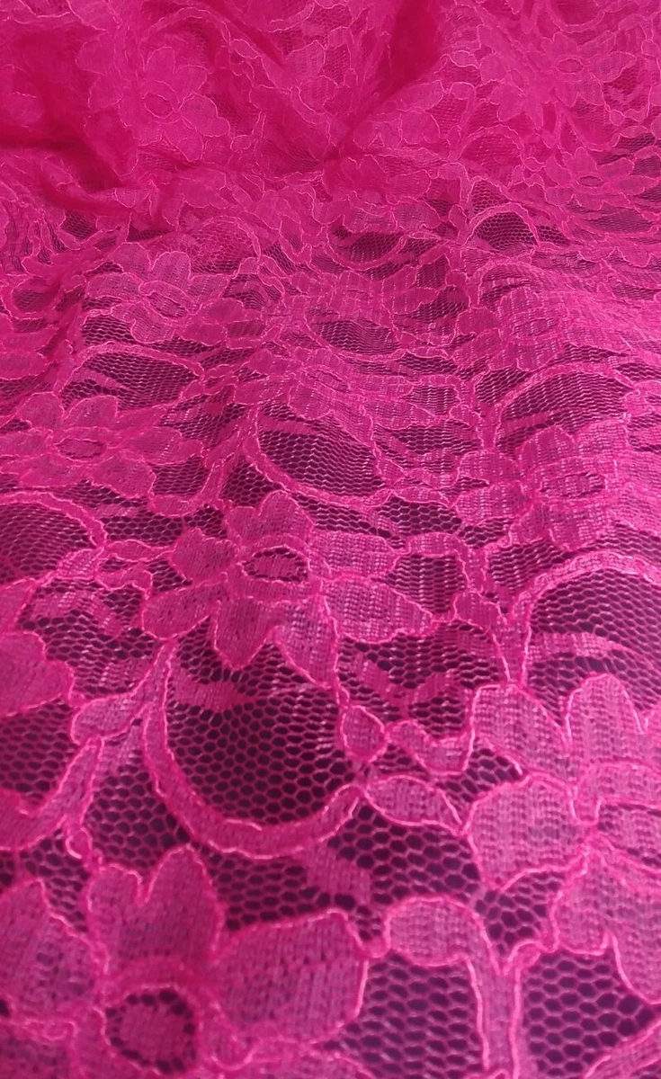 Hot Pink Lace Fabric 56