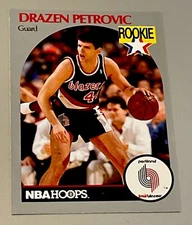 1990-91 NBA Hoops - #248 Drazen Petrovic (RC) NIBA HOF Croatian Blazers