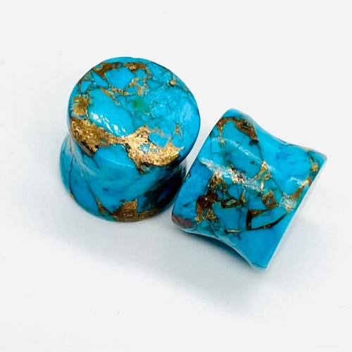 Naga Body Piercing Jewelry Natural American Blue Copper Turquoise Stone Ear Plug - Picture 6 of 9