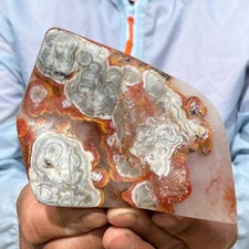 700g Natural Rare Amethyst Lace Agate Freeform Quartz Crystal Reiki Healing