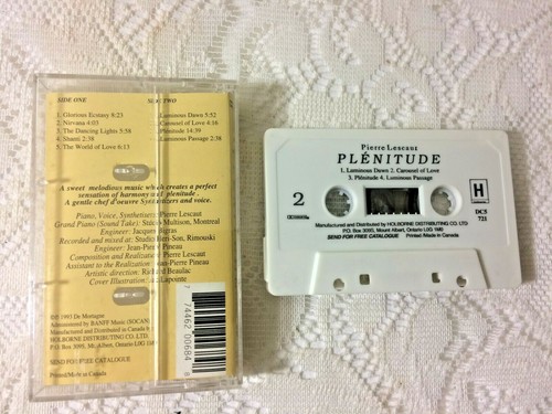 PLENTITUDE PIERRE LESCAUT CASSETTE ELECTRONIC NEW AGE Synth Ambient Spiritual - Picture 2 of 2