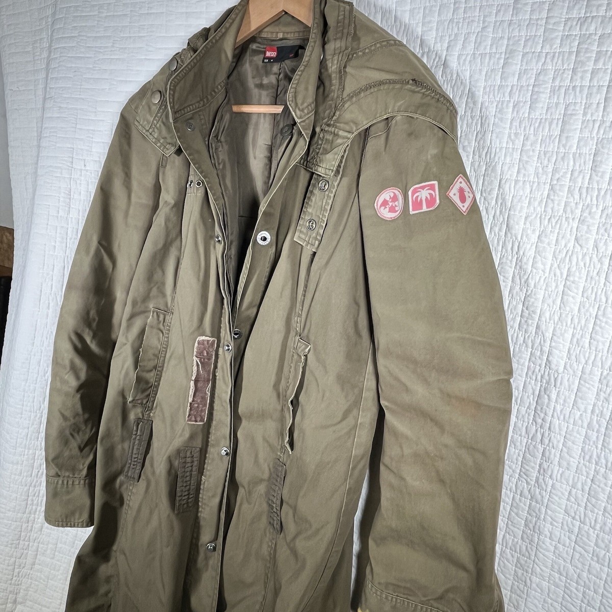 Diesel Jacket Women's M Parka Military Khaki Grunge Punk Diesel Jacket Women's M Parka Military Khaki Grunge Punk