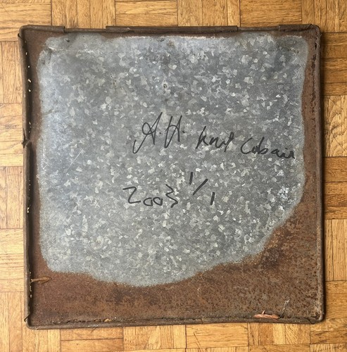 Neverwork b1979 - Kurt Cobain su metallo - raro esempio 2003 interesse epoca Banksy - Foto 12 di 12