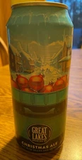 GREAT LAKES CHRISTMAS ALE BREWING CO EMPTY STAY TAB INTACT 16 OUNCE  B/O