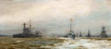 Review Grand Fleet the Armistice Painting by William Wyllie Art Reproduction