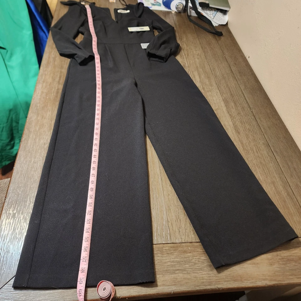 Mono de crepé Eliza J manga abertura pierna ancha nuevo con etiquetas negro talla 6 Foto 2 de 4