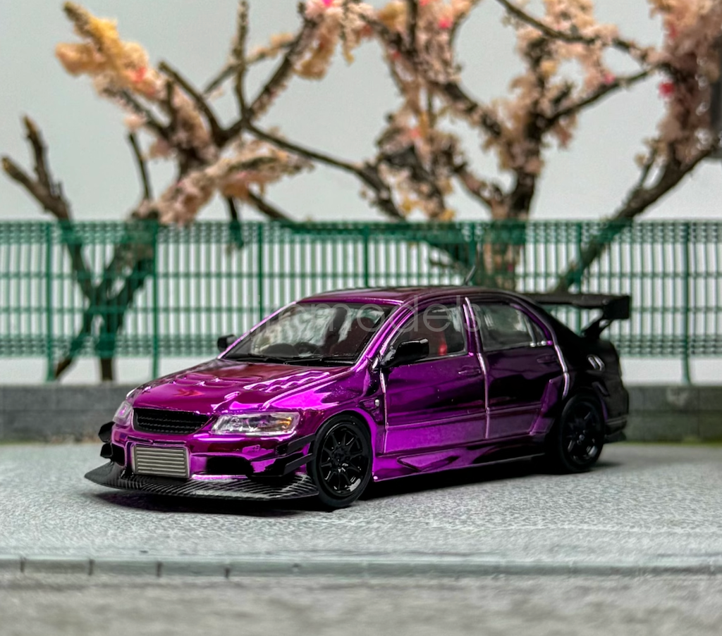 CM 1:64 Electroplated Purple For Lancer EVO 9 IX VOLTEX Model
