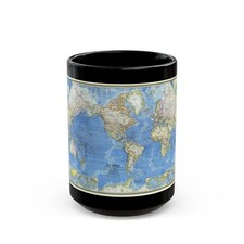 Taza de café negra mapa del mundo (1970) (mapa)