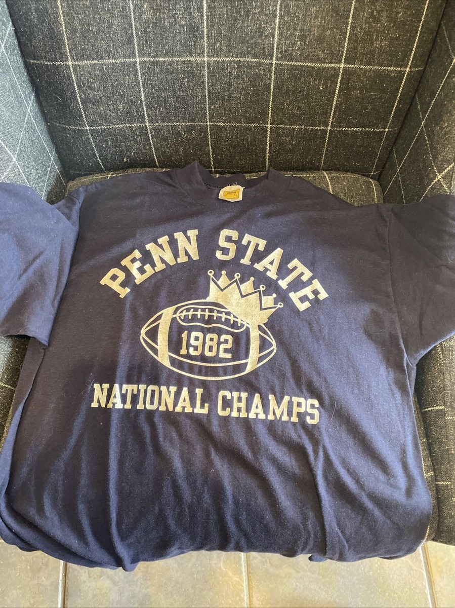 Penn State Lions T Shirt Vtg 1982 National Champions Back Pitt