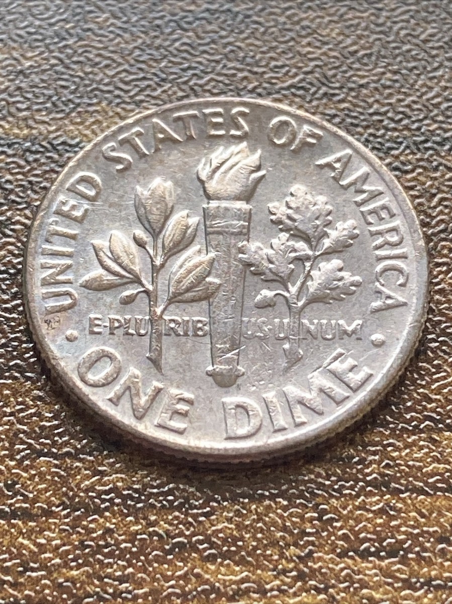 1974 P Roosevelt Dime Actual Coin Stunning Beautiful Blue Tone