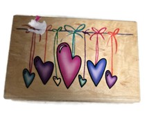 String of Hearts Wooden Stamp - Kathy Davis/Inkadinkado