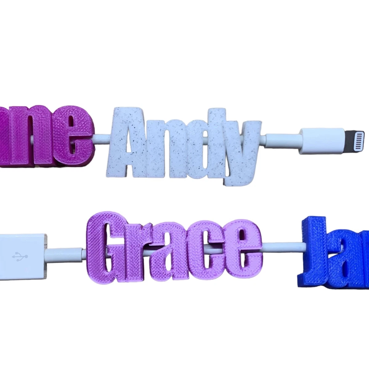 Personalised iPhone USB Charging Cable Clip Label Marker
