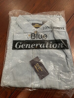 Blue Generation~4XL~Long Sleeve~Jean Shirt
