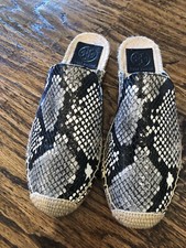 Tory Burch Max Snake-Print Roccia Slide Espadrille Mule Shoes 36