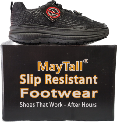 RIZLAP インソール ブラック/ゴールド Slip Resistant Work Shoes Men Mesh Black Lace Up SR Comfort