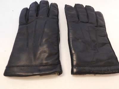 *DESIGNER MEN'S BLACK LEATHER WINTER GLOVES ACRYLIC PILE LINING SIZE LARGE