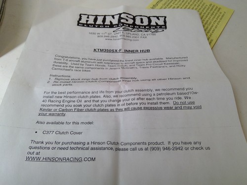 New Hinson H454 Inner Clutch Hub for KTM 350 SX - Picture 6 of 8