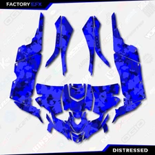 Blue Distressed Camo Graphics kit fits Yamaha YXZ 1000R 2019-2024 Decals